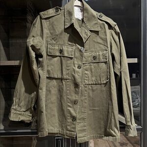 VINTAGE Olive Green Military Style Jacket